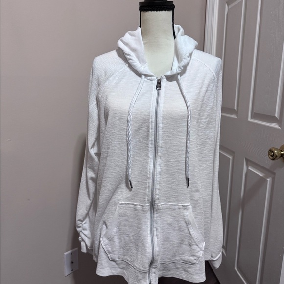 Calvin Klein Women’s White Zip-Up Hoodie Jacket 3X - Picture 2 of 2